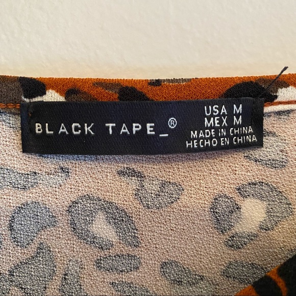 BLACK TAPE Animal Print Tank Top. Size Medium. Brown, black, white. Buttons. - Picture 6 of 7